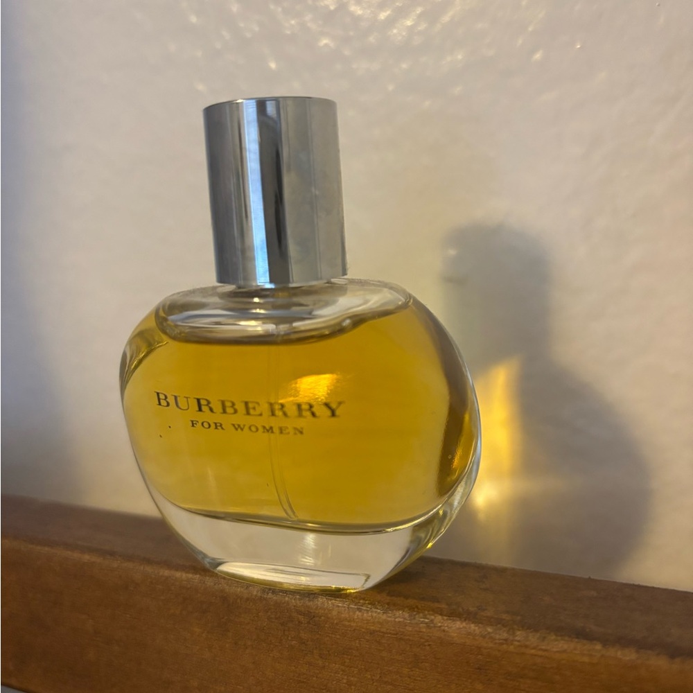 Burberry Women's Fragrance with Silver Cap and Golden Liquid